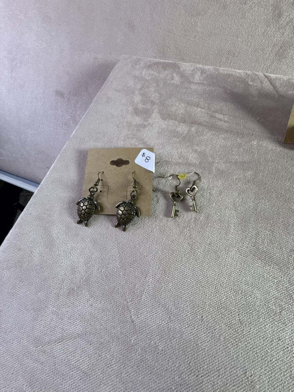 Turtle Earrings & Heart keys- Fashion earring set of 2 pair